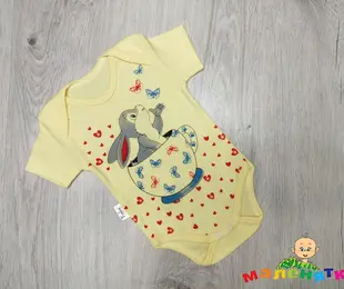 Боді короткий рукав Зайча, жовтий, інтерлок, Findik Туреччина 
