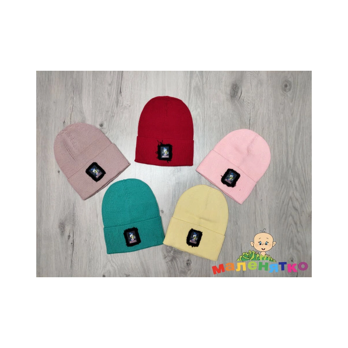 Шапка для дівчинки London, червоний, в'язка Україна р.54