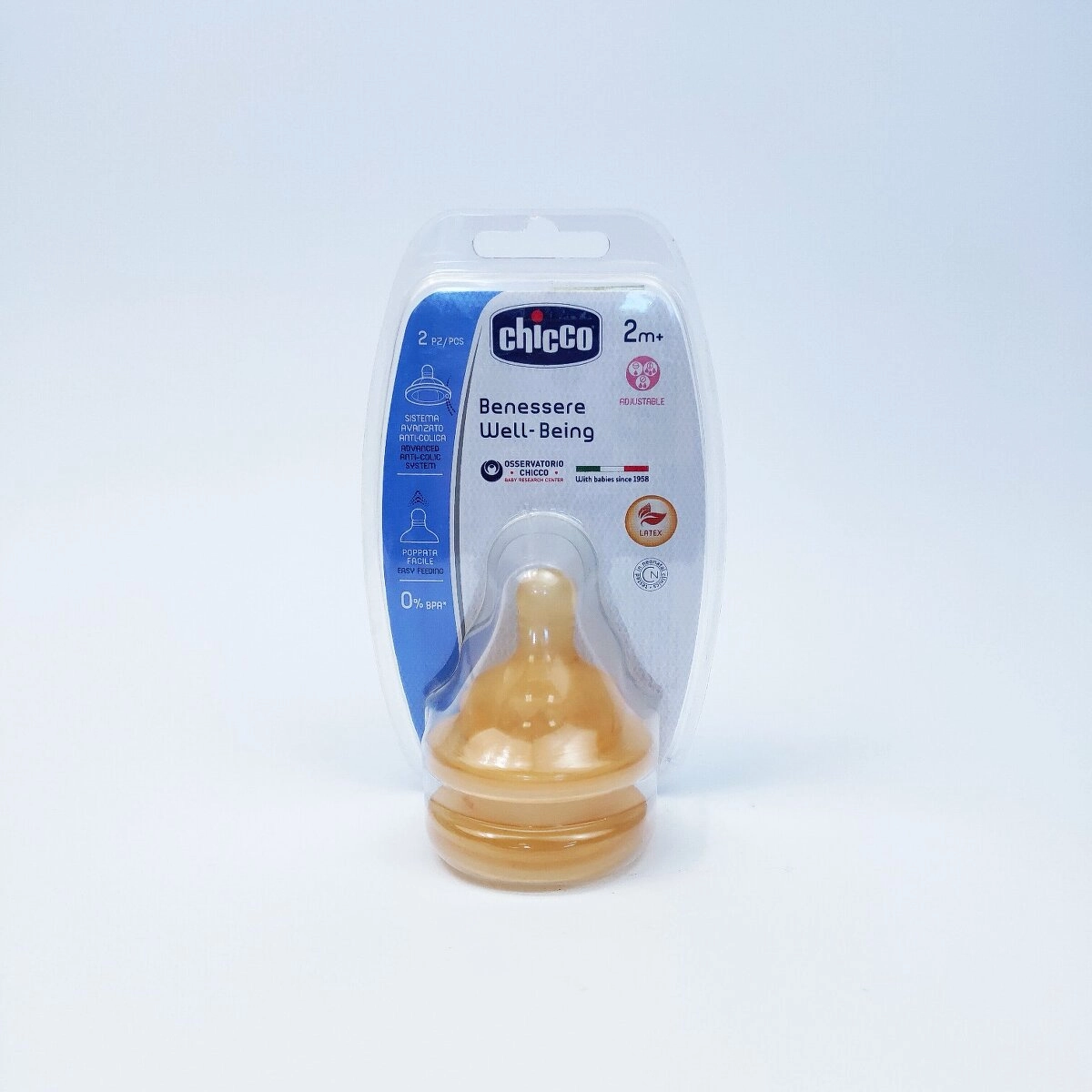 Соска змінний потік, 2 шт. латекс Chicco Італія