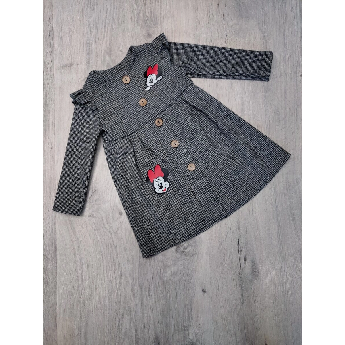 Сукня з довгим рукавом Мінні Маус, сірий, кашемір ТМ For Girls Україна р.86