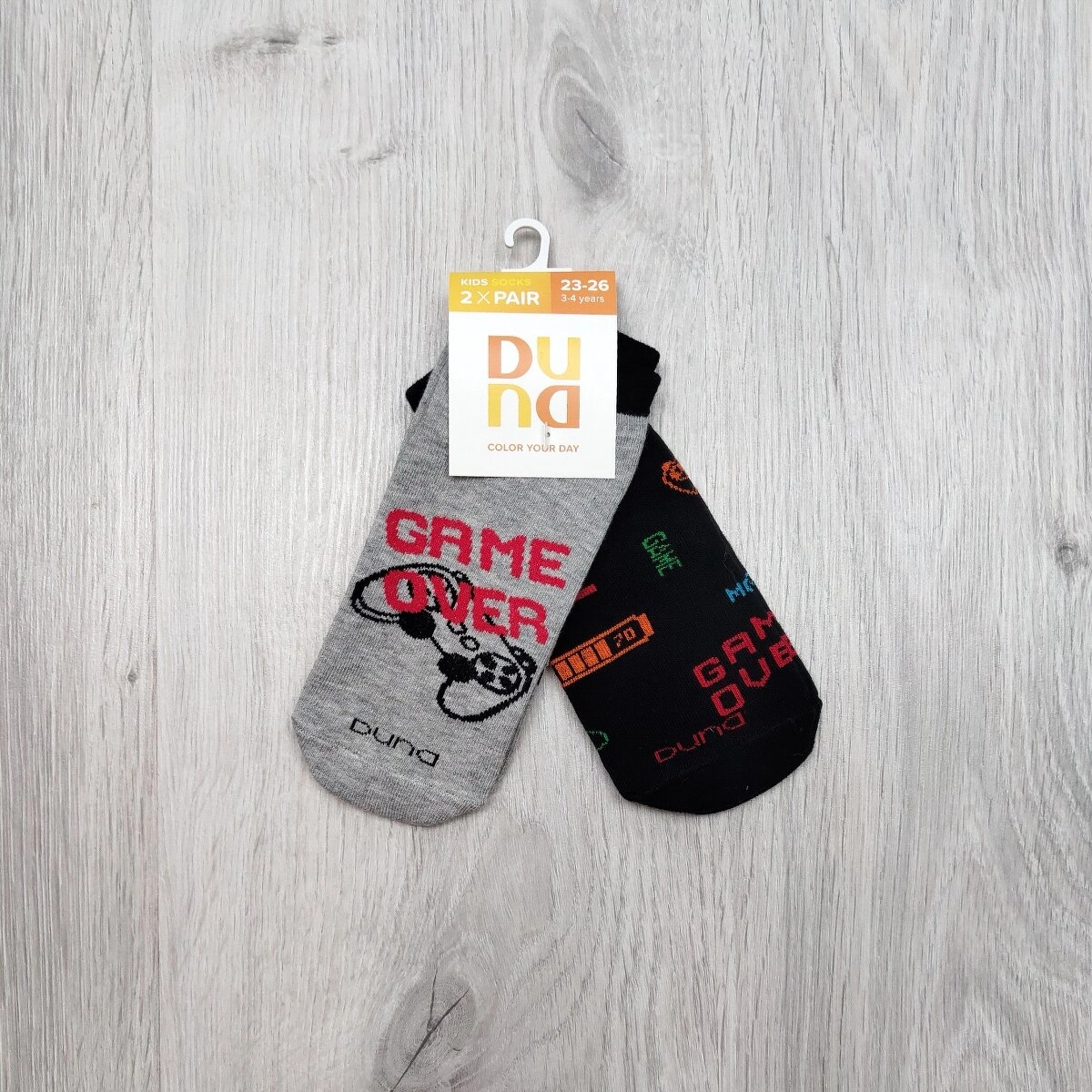 Шкарпетки короткі, 2 пари game over сірий/чорний Дюна Україна хл.