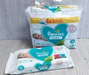 Вологі серветки Pampers sensitive NEW P&G 4уп.х52шт.