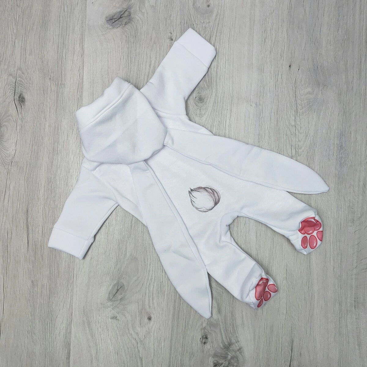 Комбінезон для дівчинки Мамусина Заїнька, білий, футер ТМ Eldoll_Baby Україна р.56-62