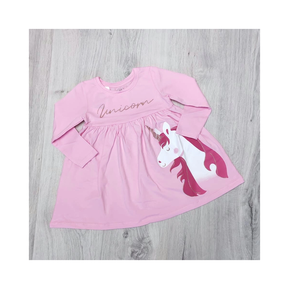 Сукня з довгим рукавом Unicorn, рожевий, стрейч кулір ТМ Flamingo Україна р.98