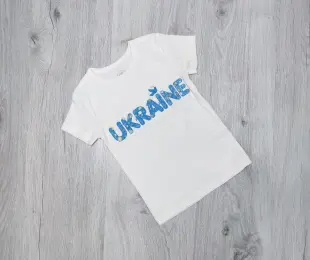 Футболка UKRAINE молочна, ластік Flamingo Україна унісекс р.104-110