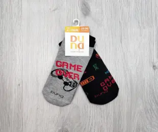 Шкарпетки короткі, 2 пари game over сірий/чорний Дюна Україна хл.
