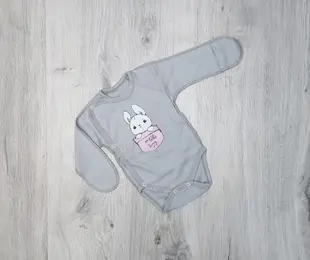 Боді недрапка mi little Bunny сірий/рожевий, інтерлок ТМ Вітуся Україна дів.р.56-62