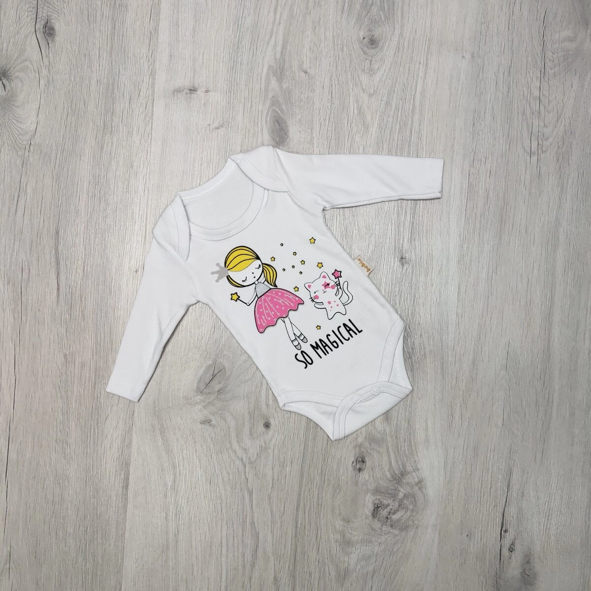 Боді для дівчинки, довгий рукав So Magical білий, інтерлок ТМ bebio baby Туреччина р.62-68