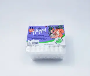 Ватні палички з обмежувачем 56 шт. Happy Польща
