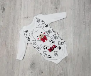 Боді довгий рукав Ведмедик, білий, інтерлок ТМ findicbebe Туреччина унісекс р.62