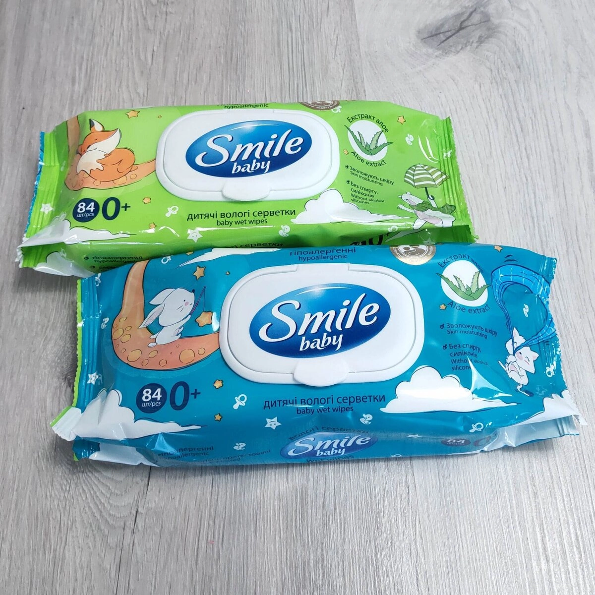 Вологі серветки Smile 84 шт Звірята Україна