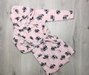 Халат єнотиками, рожевий, велсофт Flamingo Україна 