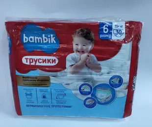 Підгузки-трусики Bambik розмір 6 (15+ кг) (30шт)