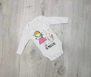 Боді для дівчинки, довгий рукав So Magical білий, інтерлок ТМ bebio baby Туреччина р.62-68