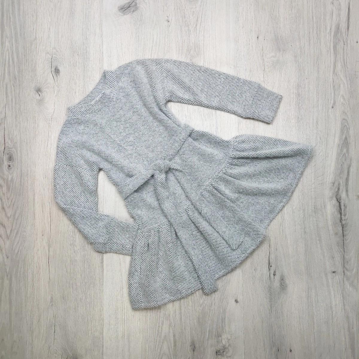 Сукня з довгим рукавом, з пояском, сіра, альпака Small fashiongirl Україна 