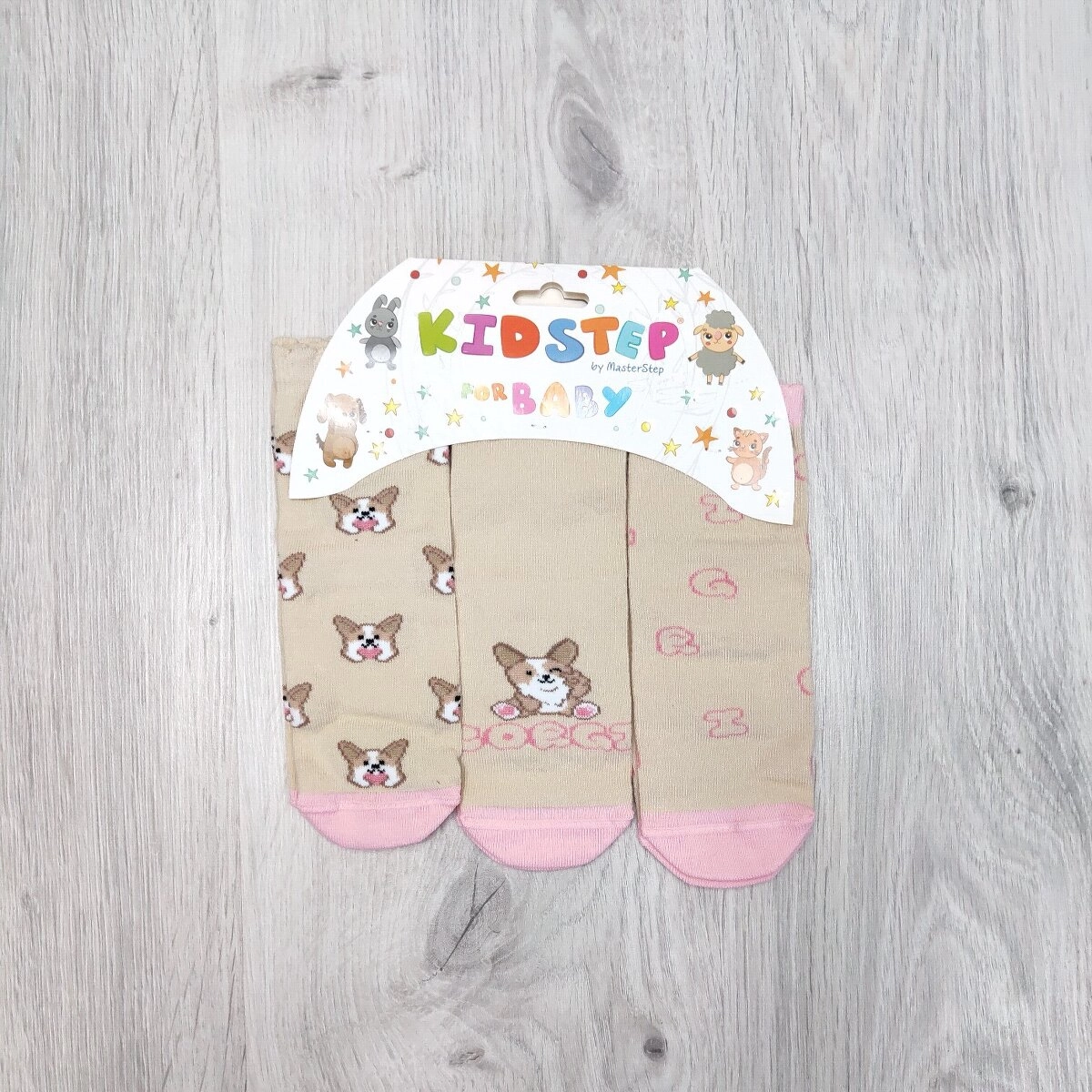 Шкарпетки 3 пари CORGI, бежевий Kidstep Україна дів.
