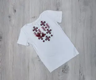 Вишиванка для дівчинки, короткий рукав, білий, стрейч Україна 